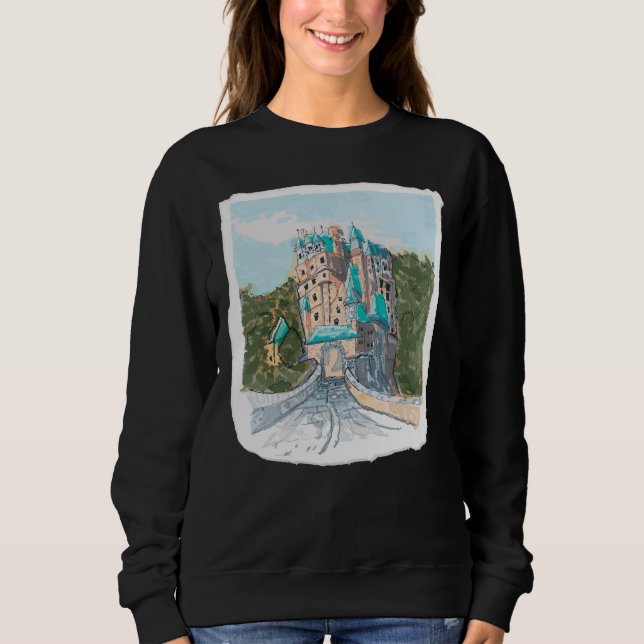 Färgrik slott illustration t shirt (Framsida)