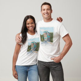 Färgrik slott illustration t shirt