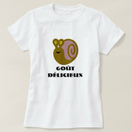Färgrik snigel- och textgoûtdélicieux t-shirt