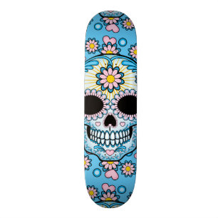 Färgrik sockerskalle mini skateboard bräda 18,5 cm