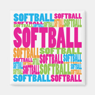 Färgrik softball magnet