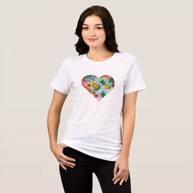 Färgrik sommar design – Ljus citrus element T Shirt (Framsida Full)