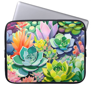 Färgrik sommar saftig botanisk trädgård laptop fodral