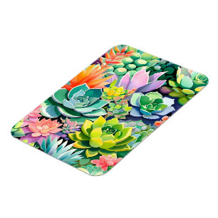 Färgrik sommar saftig botanisk trädgård magnet