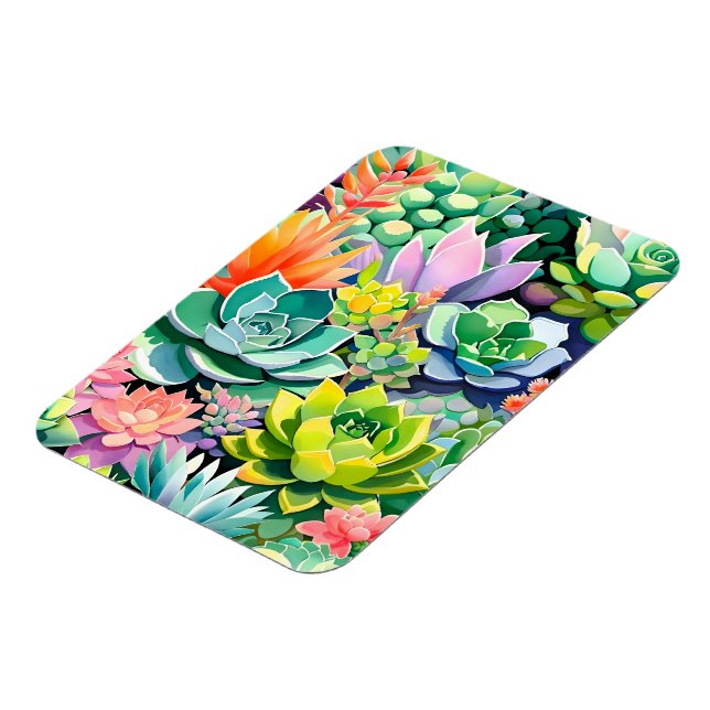 Färgrik sommar saftig botanisk trädgård magnet (Vänstra Sidan)