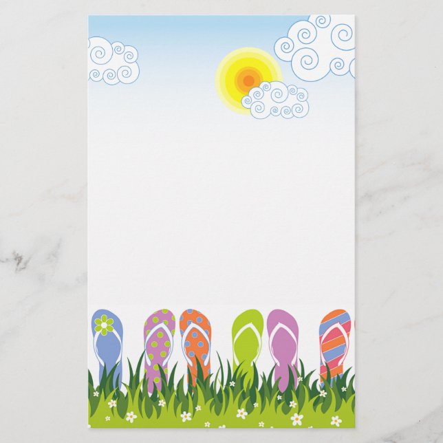 Färgrik sommarflinflip flops som är rolig i brevpapper (Framsida)