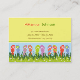 Färgrik sommarflinflip flops som är rolig i visitkort