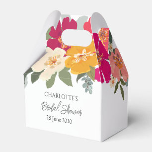 Färgrik sommarträdgård Ljus blomsterbrud dusch Presentaskar