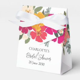 Färgrik sommarträdgård Ljus blomsterbrud Dusch Presentaskar
