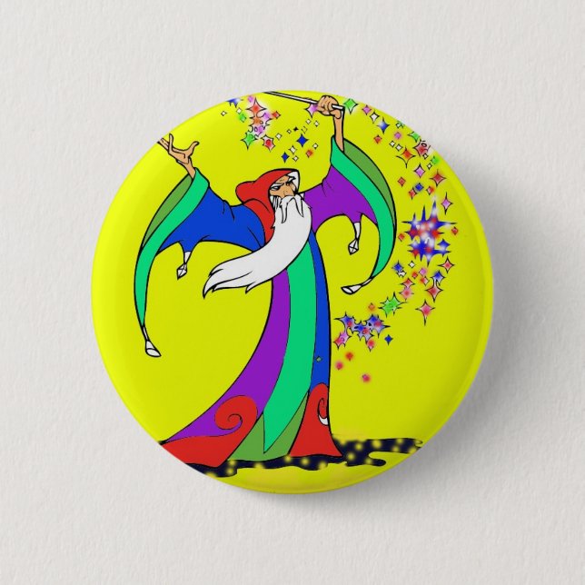 Färgrik spådomar för trollkarlrollbesättning med knapp (Framsida)