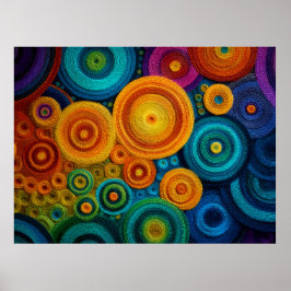 Färgrik Spiral Abstrakt Mönster Geometrisk Virvel Poster