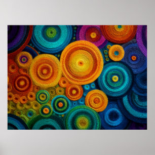 Färgrik Spiral Abstrakt Mönster Geometrisk Virvel Poster