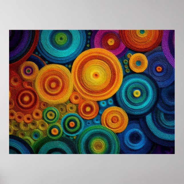 Färgrik Spiral Abstrakt Mönster Geometrisk Virvel Poster (Framsidan)