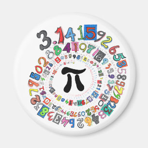 Färgrik spiral av beräknad Pi Magnet
