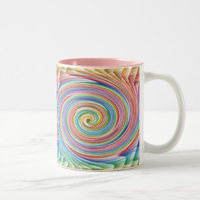 Färgrik spiral mönsterkaffemugg Två-Tonad mugg (Höger)