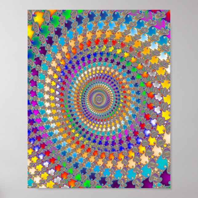 Färgrik spiralform poster (Framsidan)