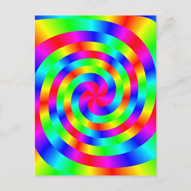 färgrik spiralmandala vykort (Framsida)