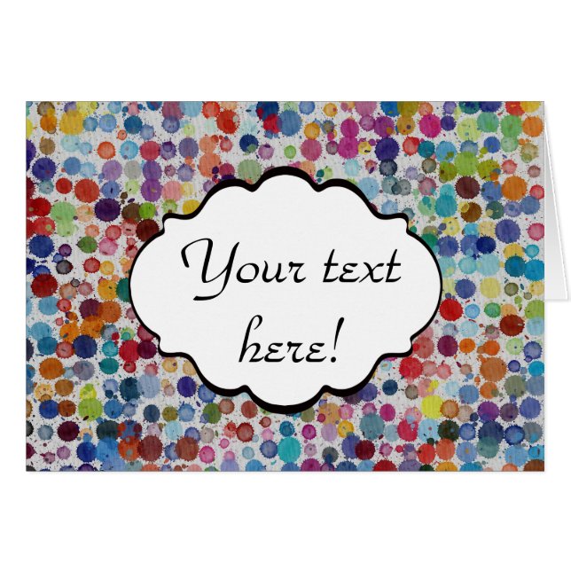 Färgrik splattersabstraktdesign hälsningskort (Framsidan Horizontal)