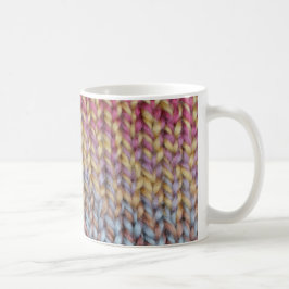 Färgrik sticka kaffemugg
