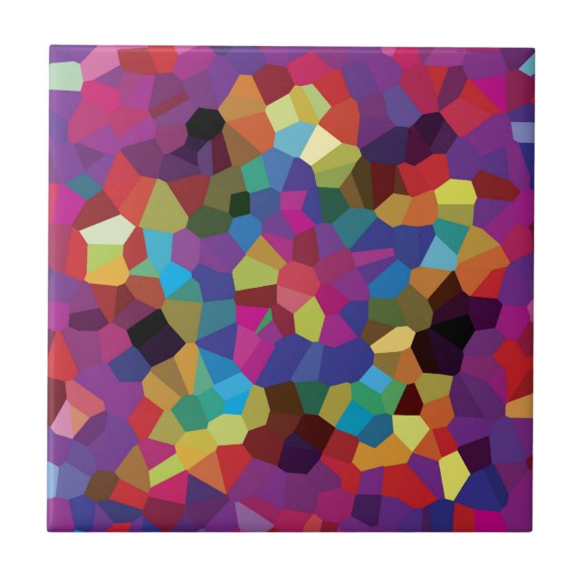 Färgrik stjärnamosaik kakelplatta (Framsidan)