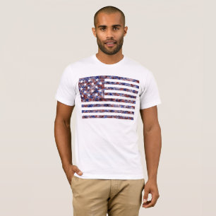 Färgrik stjärnbeströdd banner Amerika flagga T Shirt