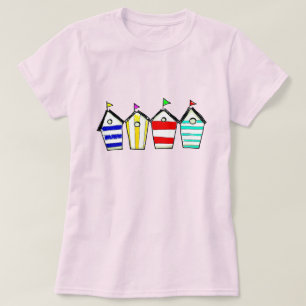 Färgrik strandhytt-illustration t shirt