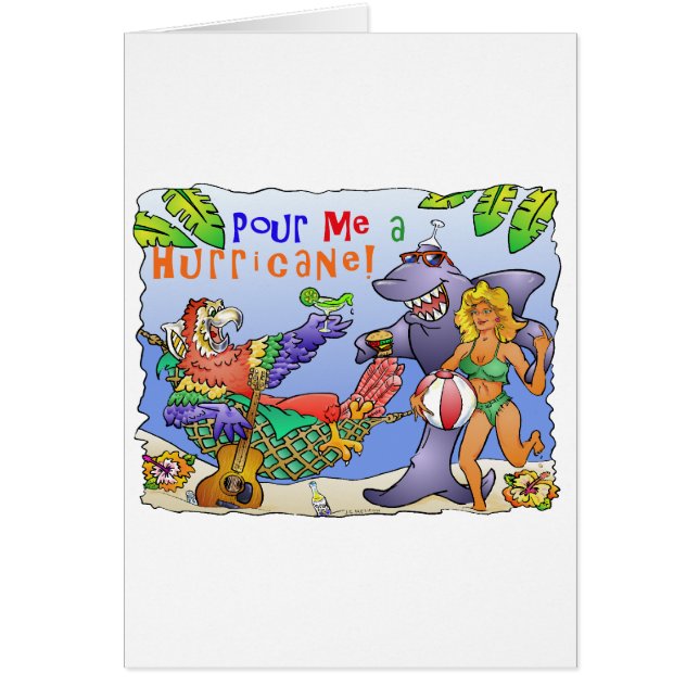 Färgrik strandpartydesign hälsningskort (Framsidan)