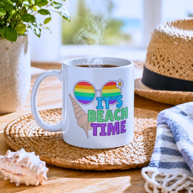 Färgrik strandtid  kaffemugg (Skapare uppladdad)
