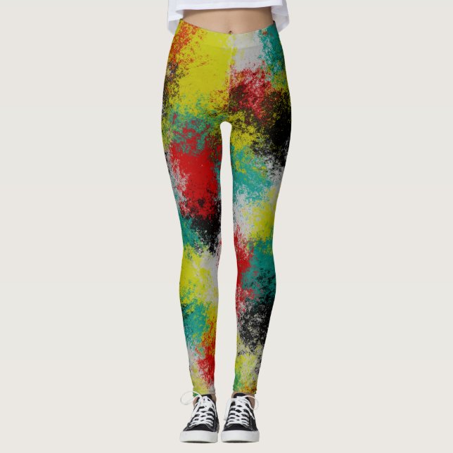 Färgrik struktur leggings (Framsida)