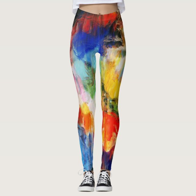 Färgrik struktur leggings (Framsida)