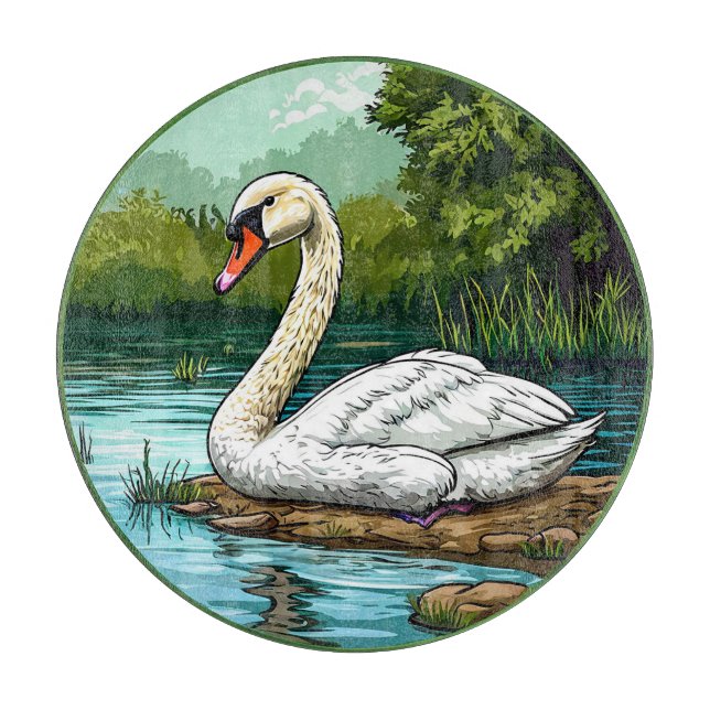 Färgrik Stum svan Fågel (Framsidan)