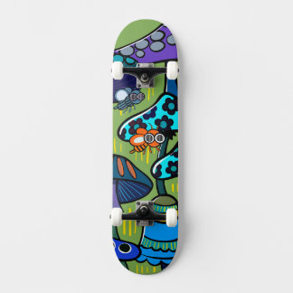 Färgrik Svampillustration  Mini Skateboard Bräda 18,5 Cm