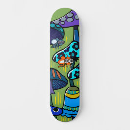 Färgrik Svampillustration  Mini Skateboard Bräda 18,5 Cm