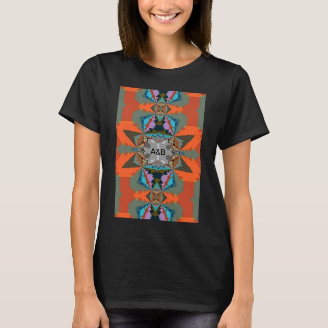 Färgrik sydvästlig geometrisk mönster t shirt (Framsida)