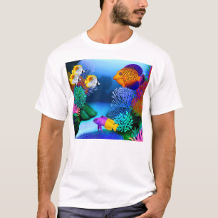 Färgrik T-tröja för Saltwaterrevakvariefisk T-shirt
