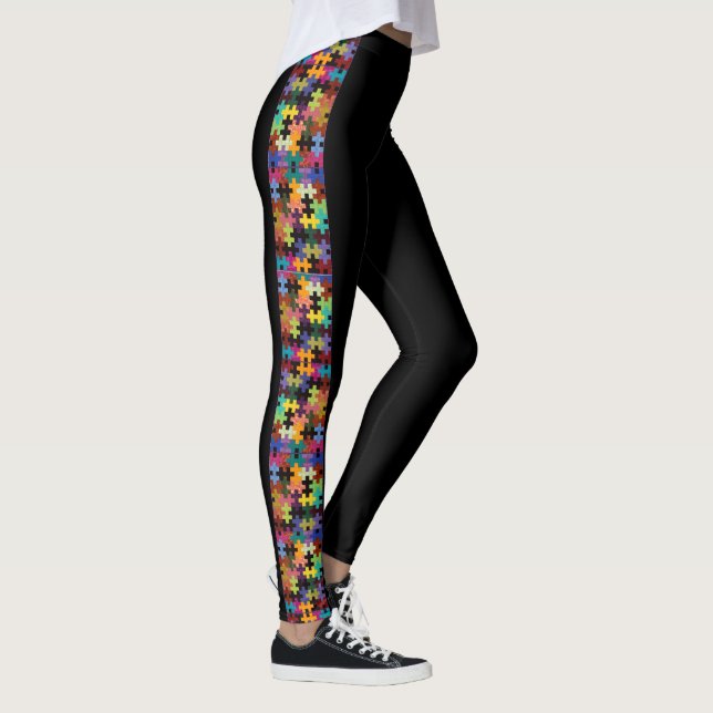 Färgrik täckemönsterdamasker leggings (Höger)