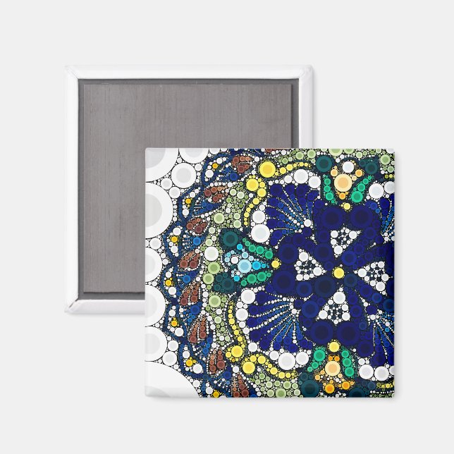 färgrik talavera keramik mexikansk blå foto art  magnet (Front/Back)