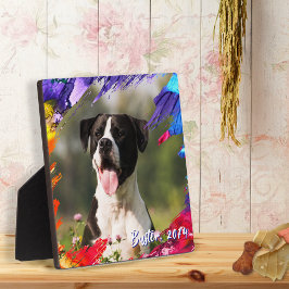 Färgrik tavla med penseldrag bildram platta