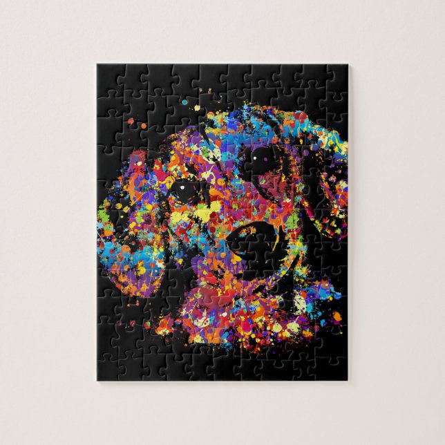 Färgrik taxhund - Doxie Pussel (Vertikal)