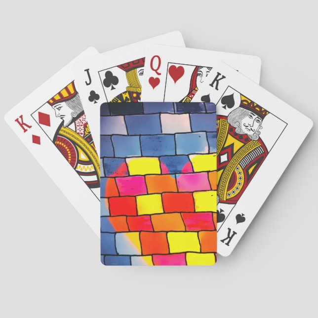 Färgrik tegelmönster Slående abstrakt design Casinokort (Baksidan)