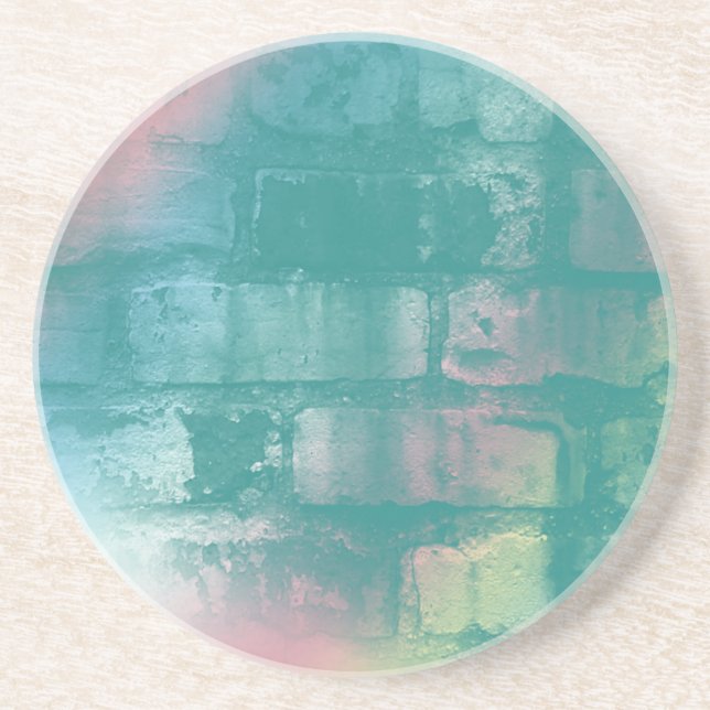 Färgrik tegelstenkustfartyg underlägg sandsten (Framsidan)