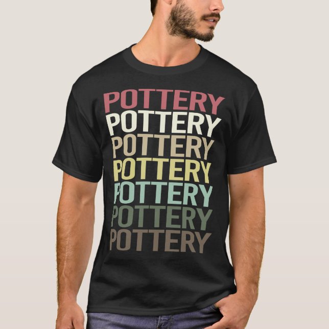 Färgrik text keramik krukmakare t shirt (Framsida)
