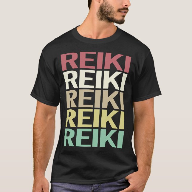 Färgrik Text Reiki T Shirt (Framsida)