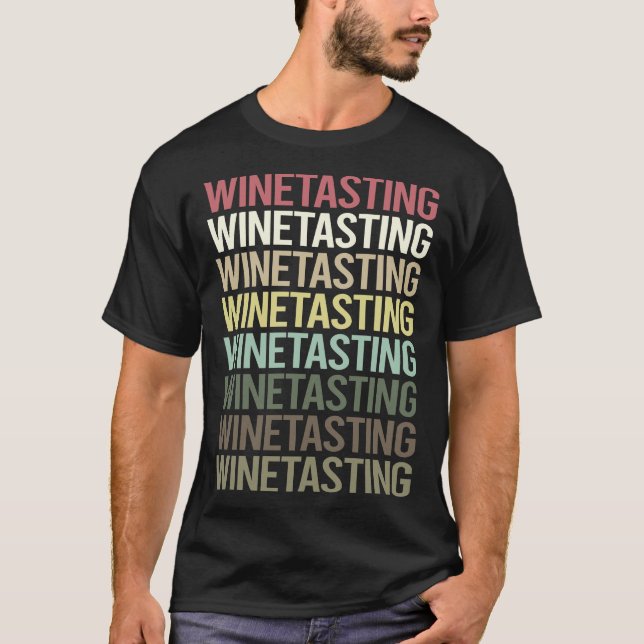 Färgrik text Vinprovning T Shirt (Framsida)