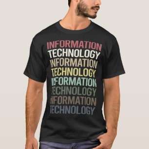 Färgrik textinformationsteknik t shirt