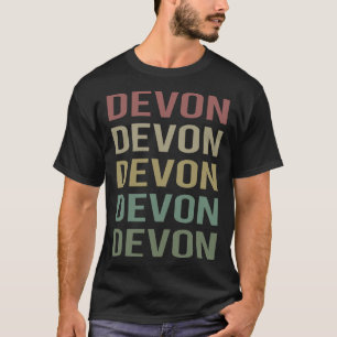 Färgrik textkonst - Devon Namn T Shirt