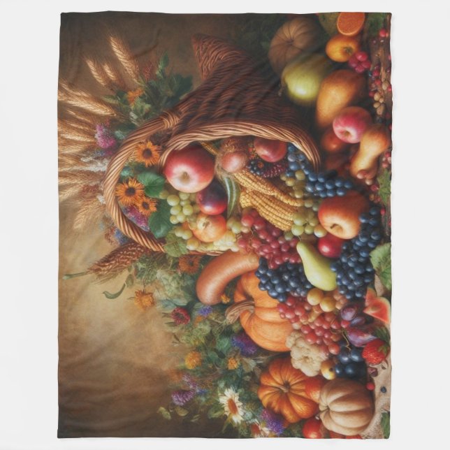 Färgrik/Thanksgiving/Överflöd/Höst Fleecefilt (Framsidan)