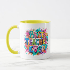 Färgrik The Best Teacher-mugg Mugg