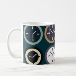 Färgrik Tid Klocka Mönster Urmakare Horolog Kaffemugg