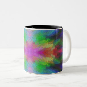 Färgrik Tie Dye stil konst Två-Tonad Mugg
